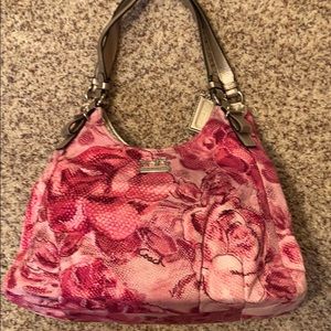 Coach pink floral Maggie